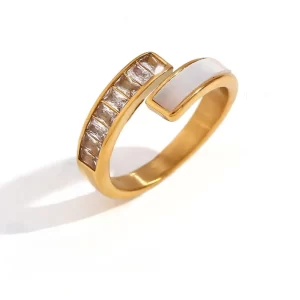 ANILLO CONCHA DE ZIRCONIA