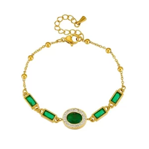 PULSERA VERDE OVAL